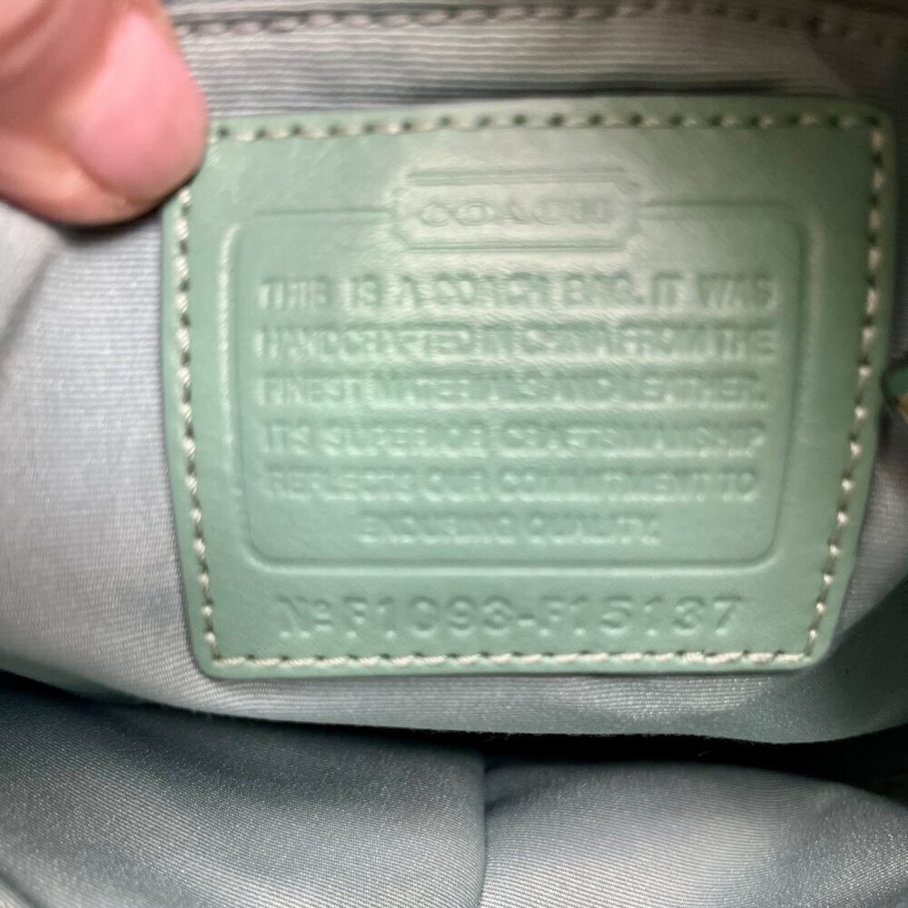 COACH Heritage Chelsea Tote Signature Tan Green F15137 - Picture 4 of 14